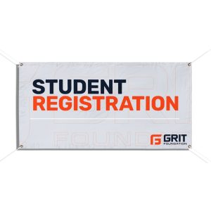 "Student Registration" Vinyl Banner — School Event Directional Sign