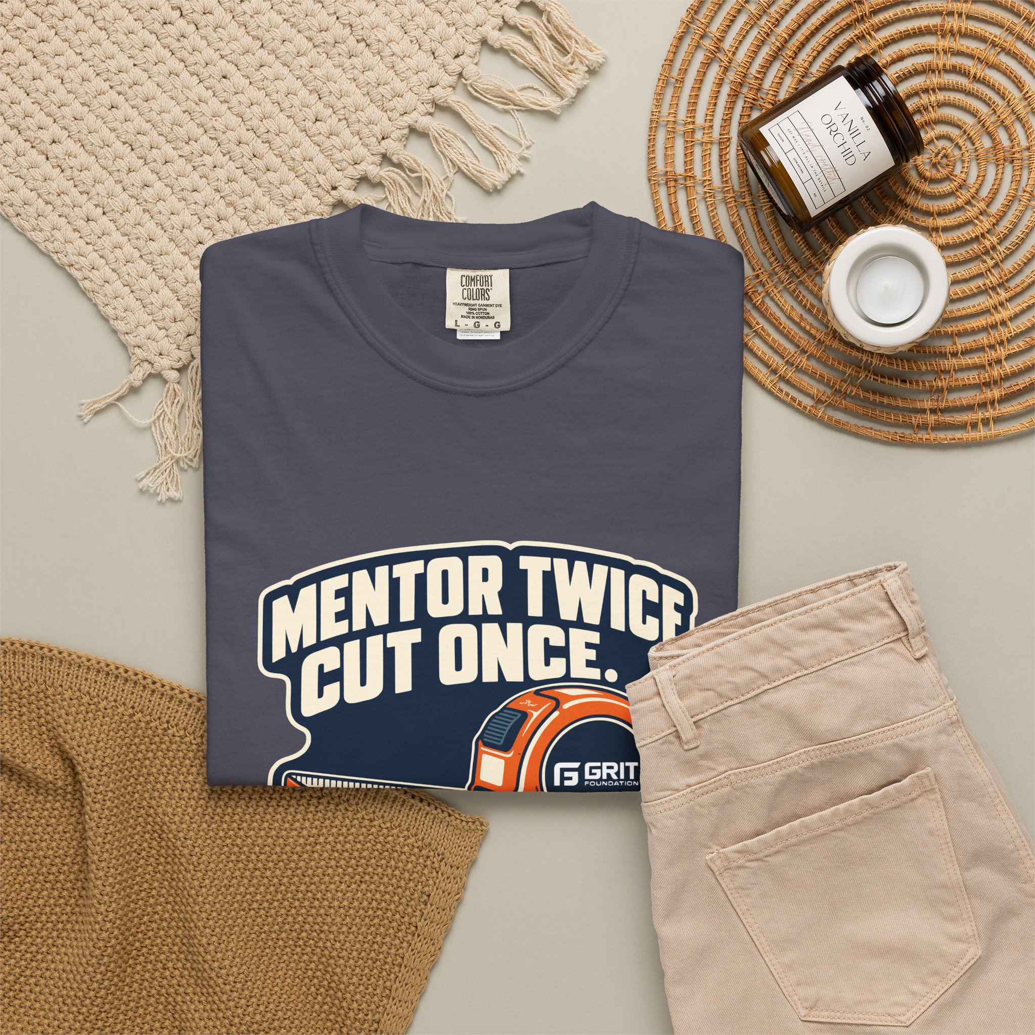 GRIT Mentor Twice. Cut Once. — T-Shirt - Image 4