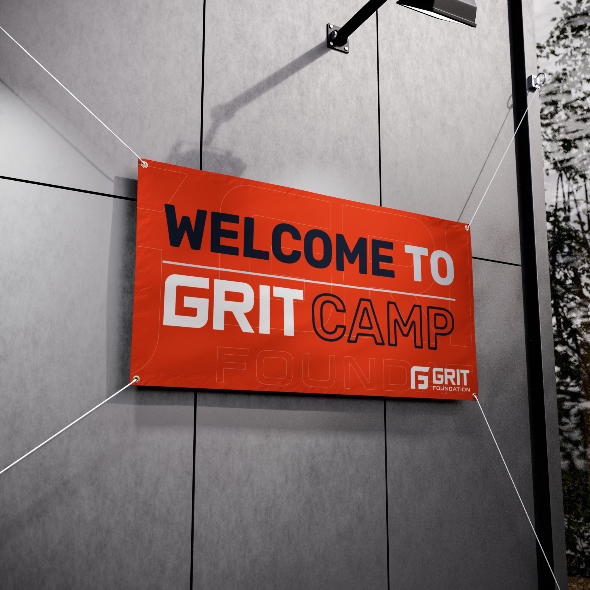 Orange "Welcome to GRIT Camp" Vinyl Banner — Outdoor Event Sign - Image 3