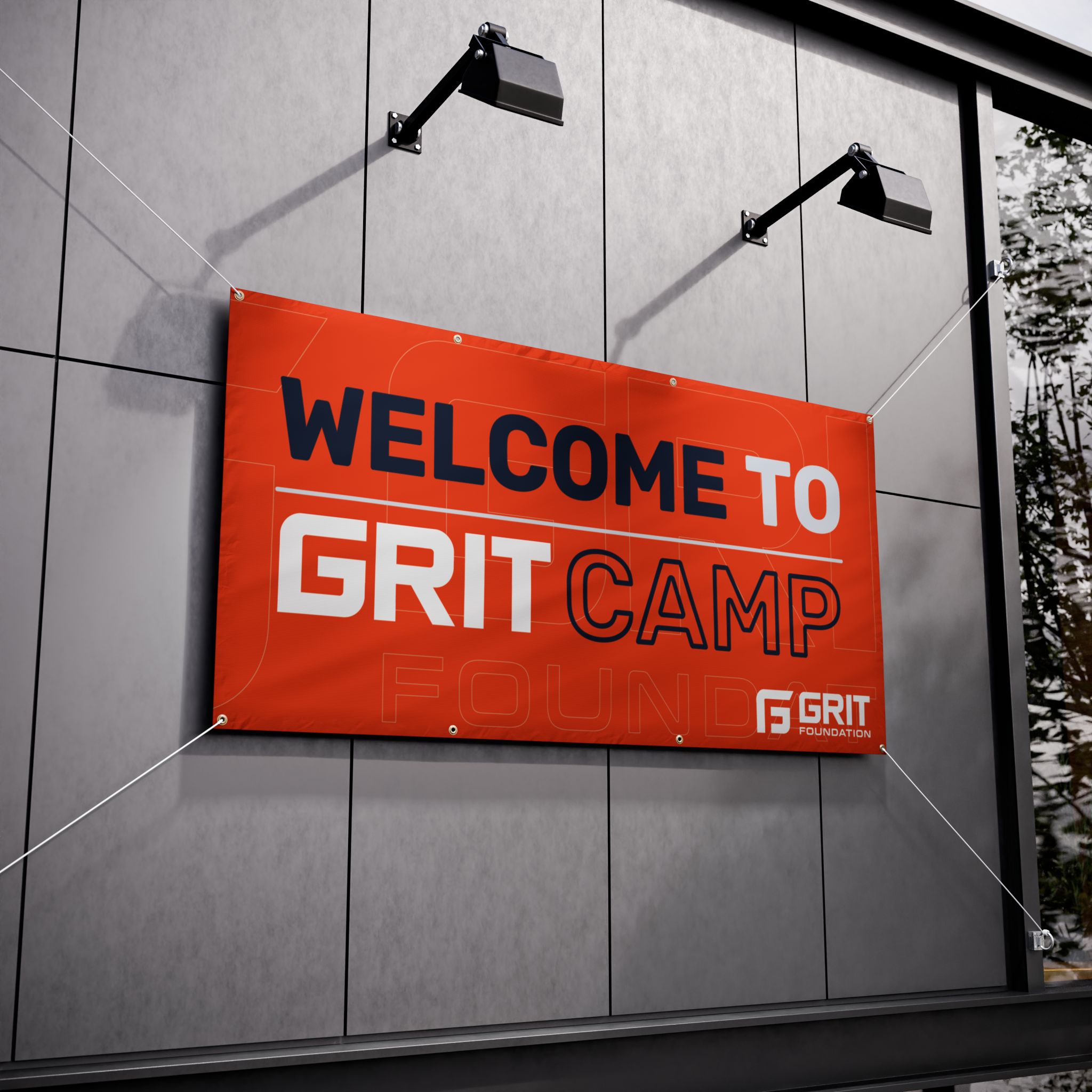 Orange "Welcome to GRIT Camp" Vinyl Banner — Outdoor Event Sign - Image 6