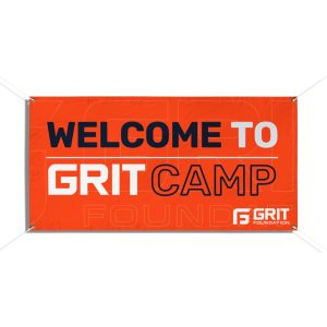 Orange "Welcome to GRIT Camp" Vinyl Banner — Outdoor Event Sign