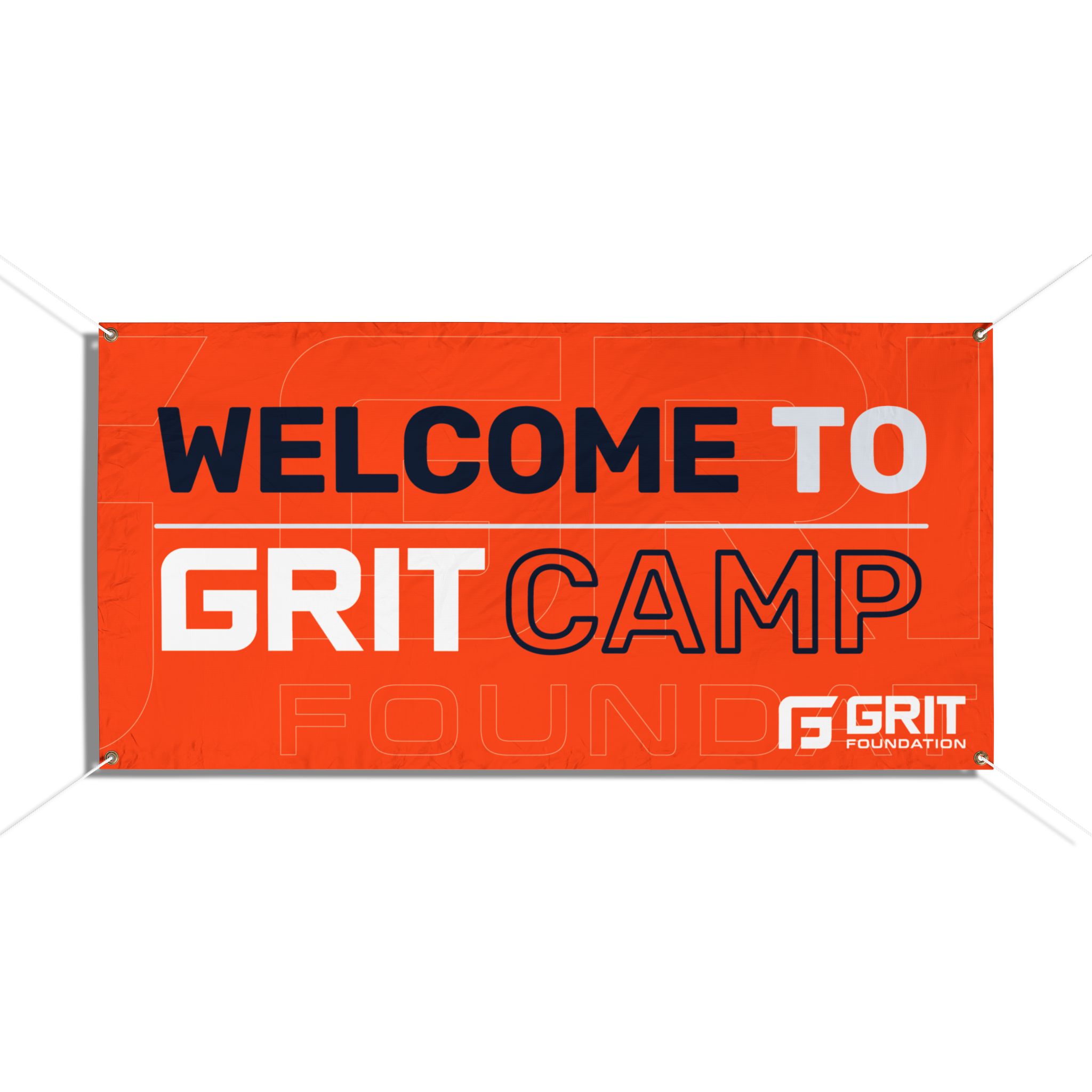 Orange "Welcome to GRIT Camp" Vinyl Banner — Outdoor Event Sign