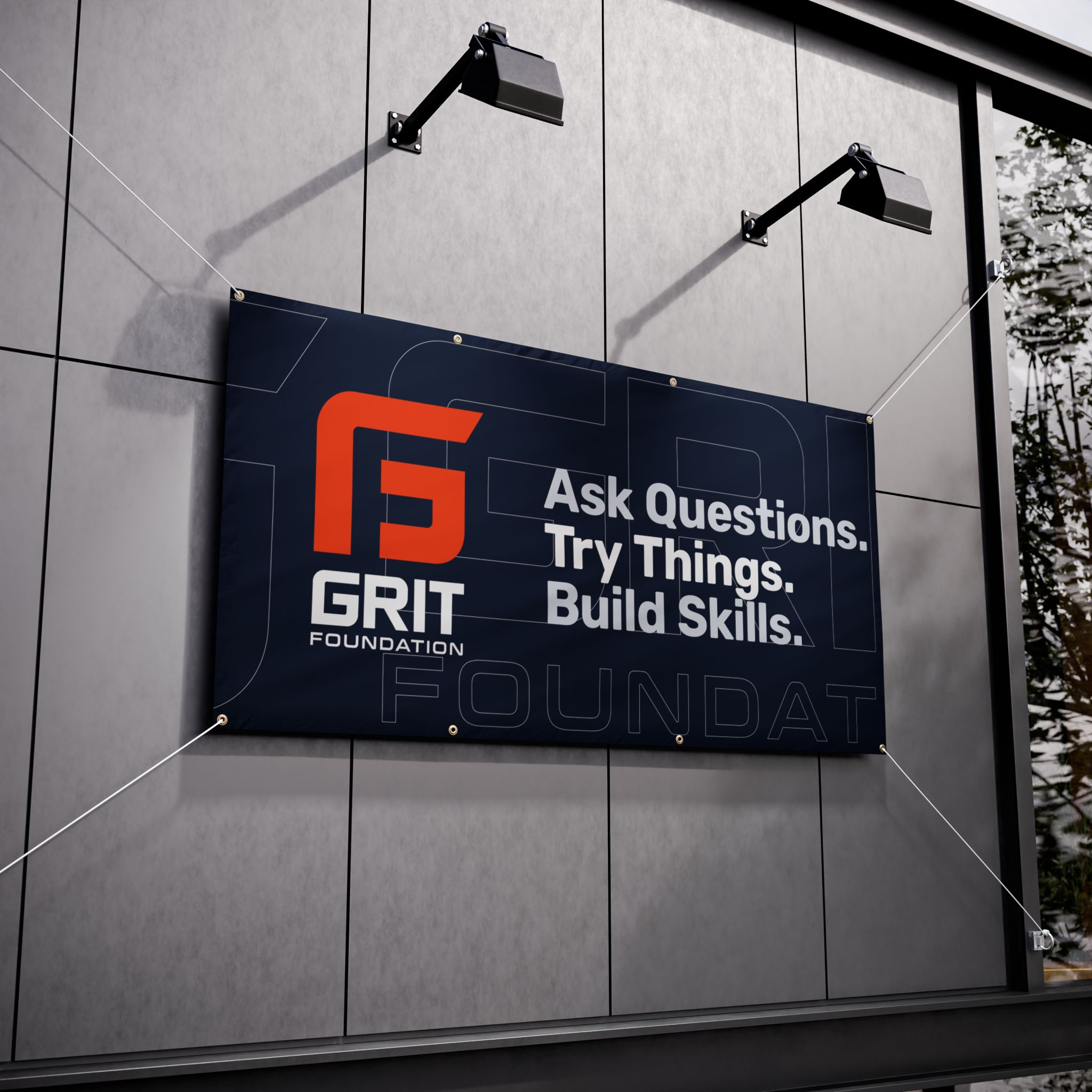 Dark Blue GRIT Foundation Banner — Outdoor Event Sign - Image 6