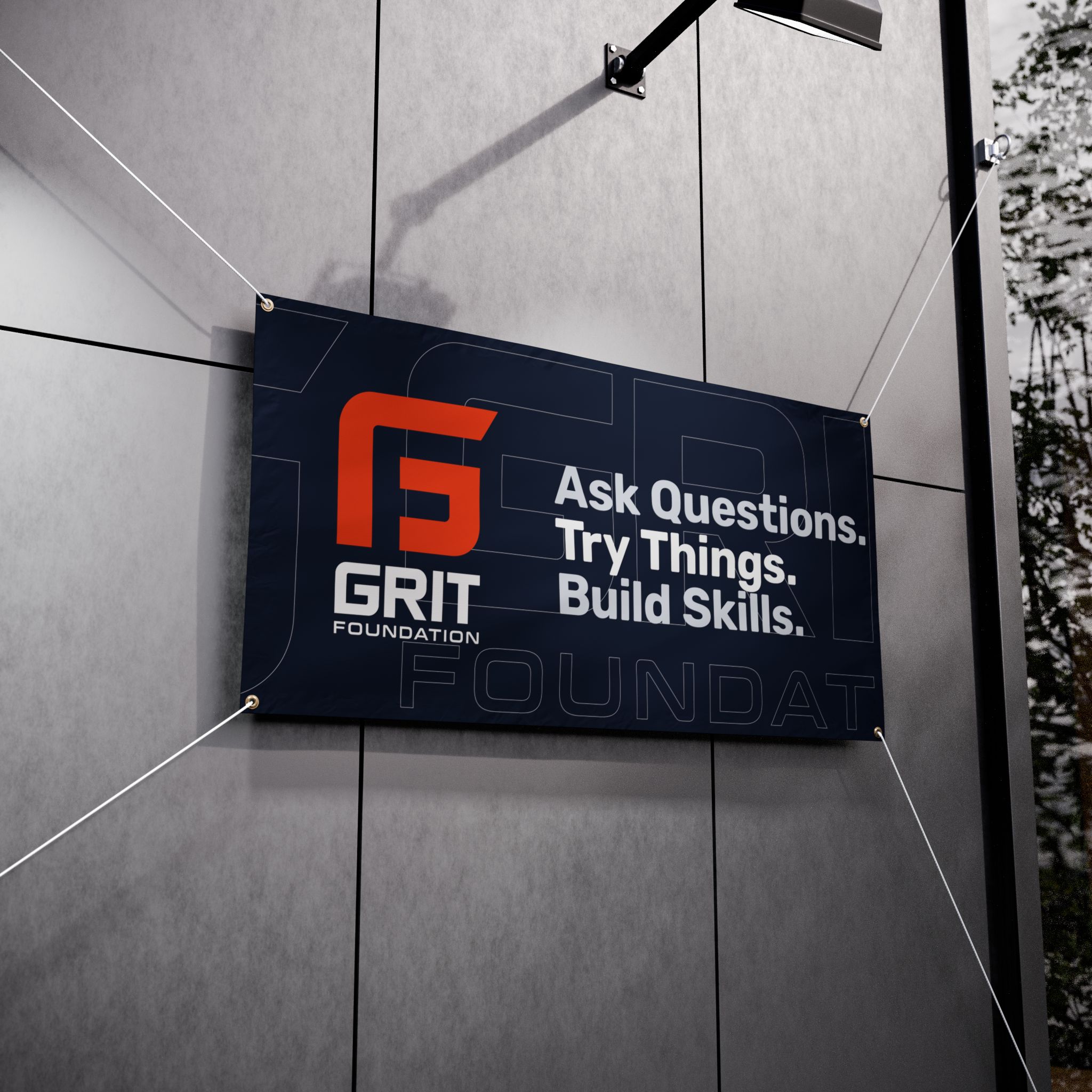 Dark Blue GRIT Foundation Banner — Outdoor Event Sign - Image 3