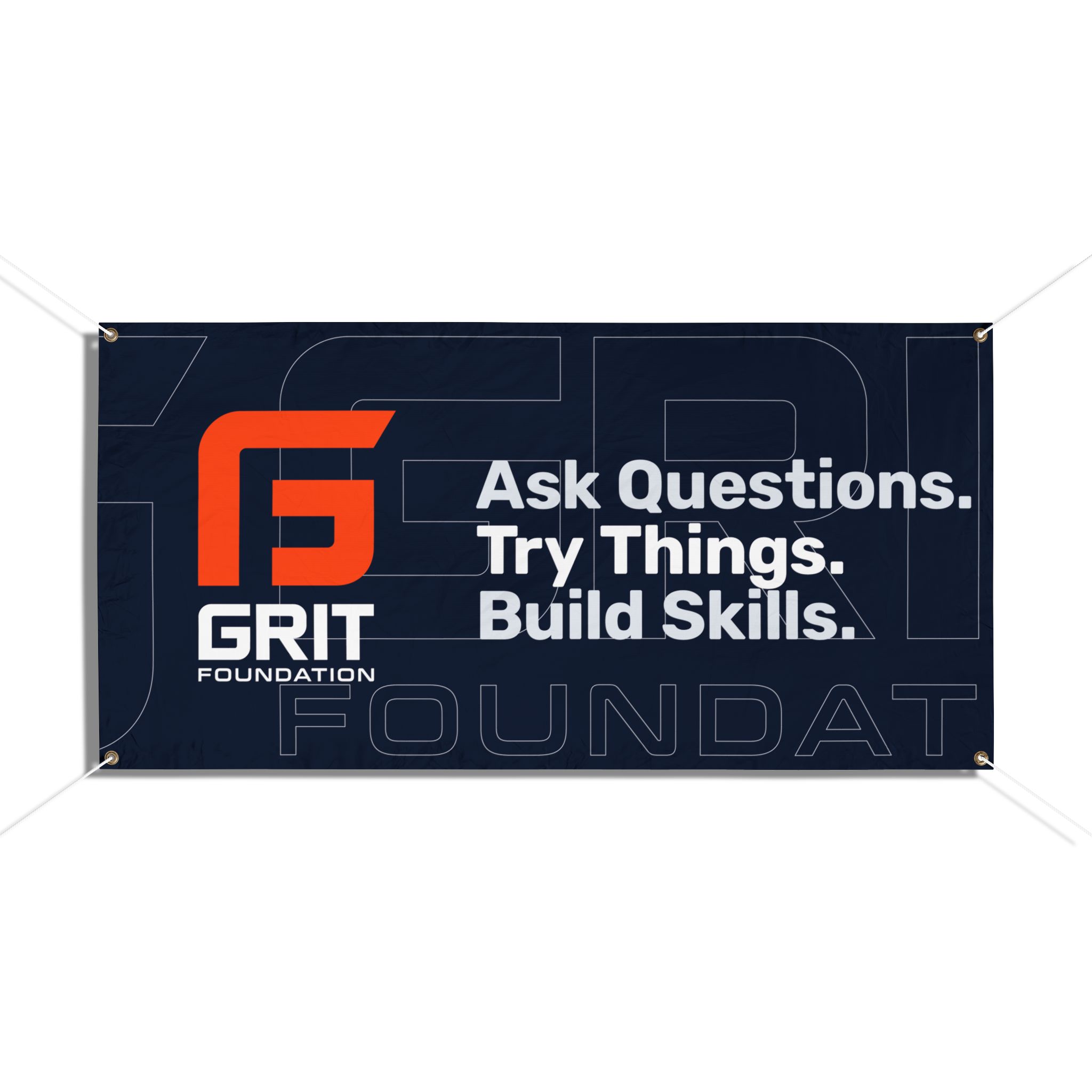 Dark Blue GRIT Foundation Banner — Outdoor Event Sign