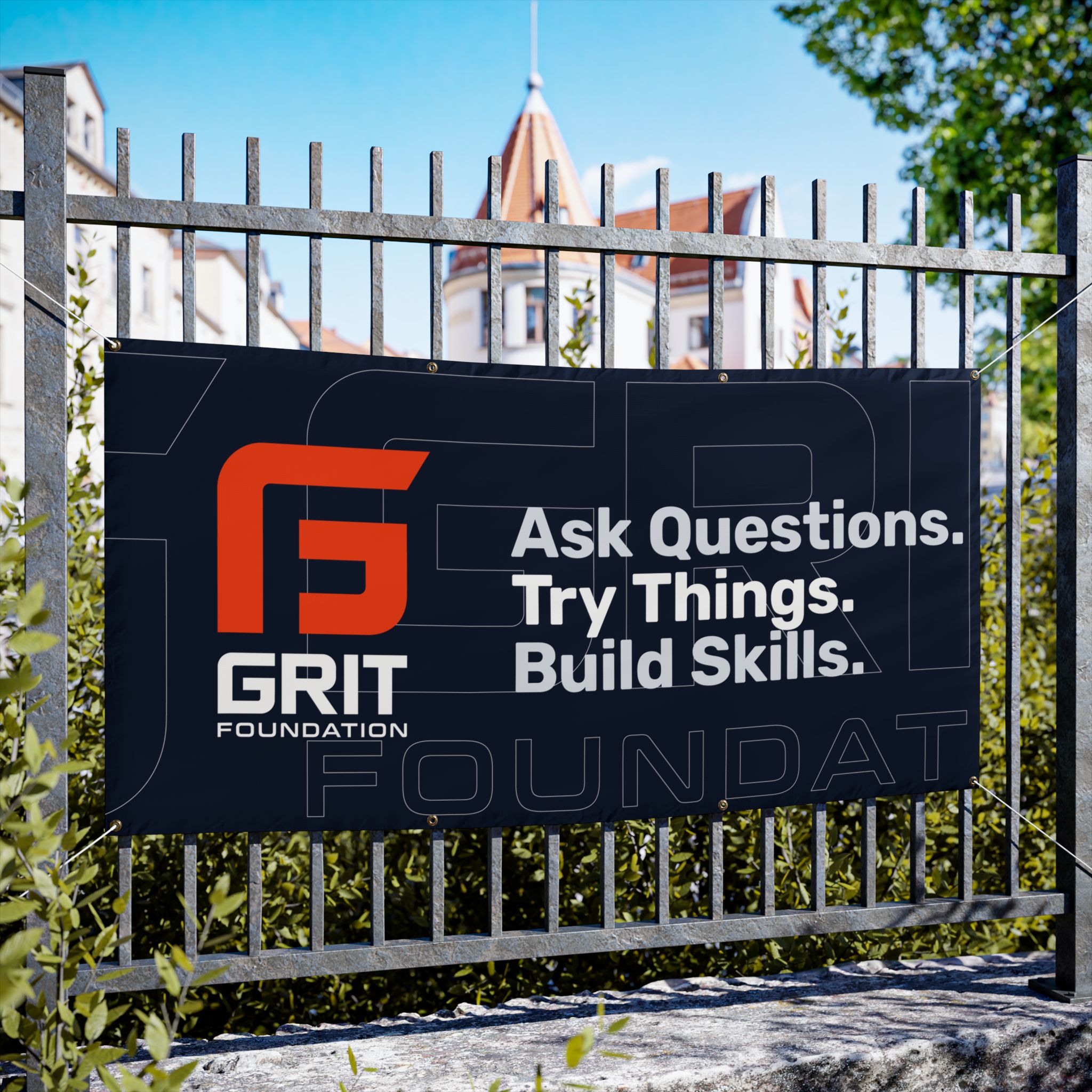 Dark Blue GRIT Foundation Banner — Outdoor Event Sign - Image 5