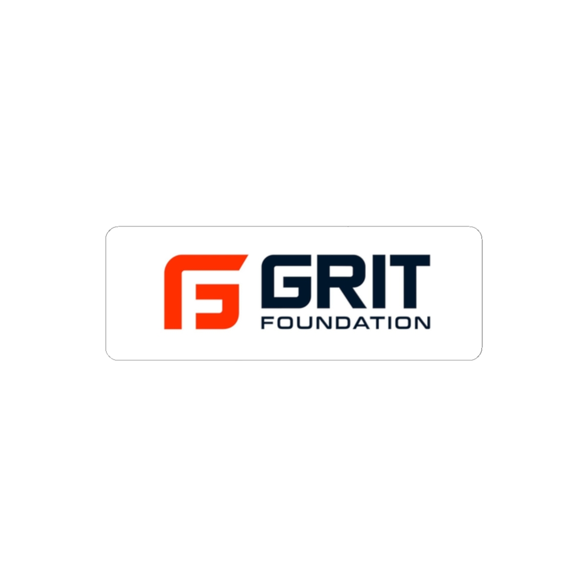 GRIT Foundation small horizontal logo sticker on 2 by 2-inch backing paper