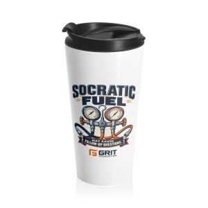 GRIT Socratic Fuel — Retro Refrigerant Gauges Stainless Steel Travel Mug, 15 oz