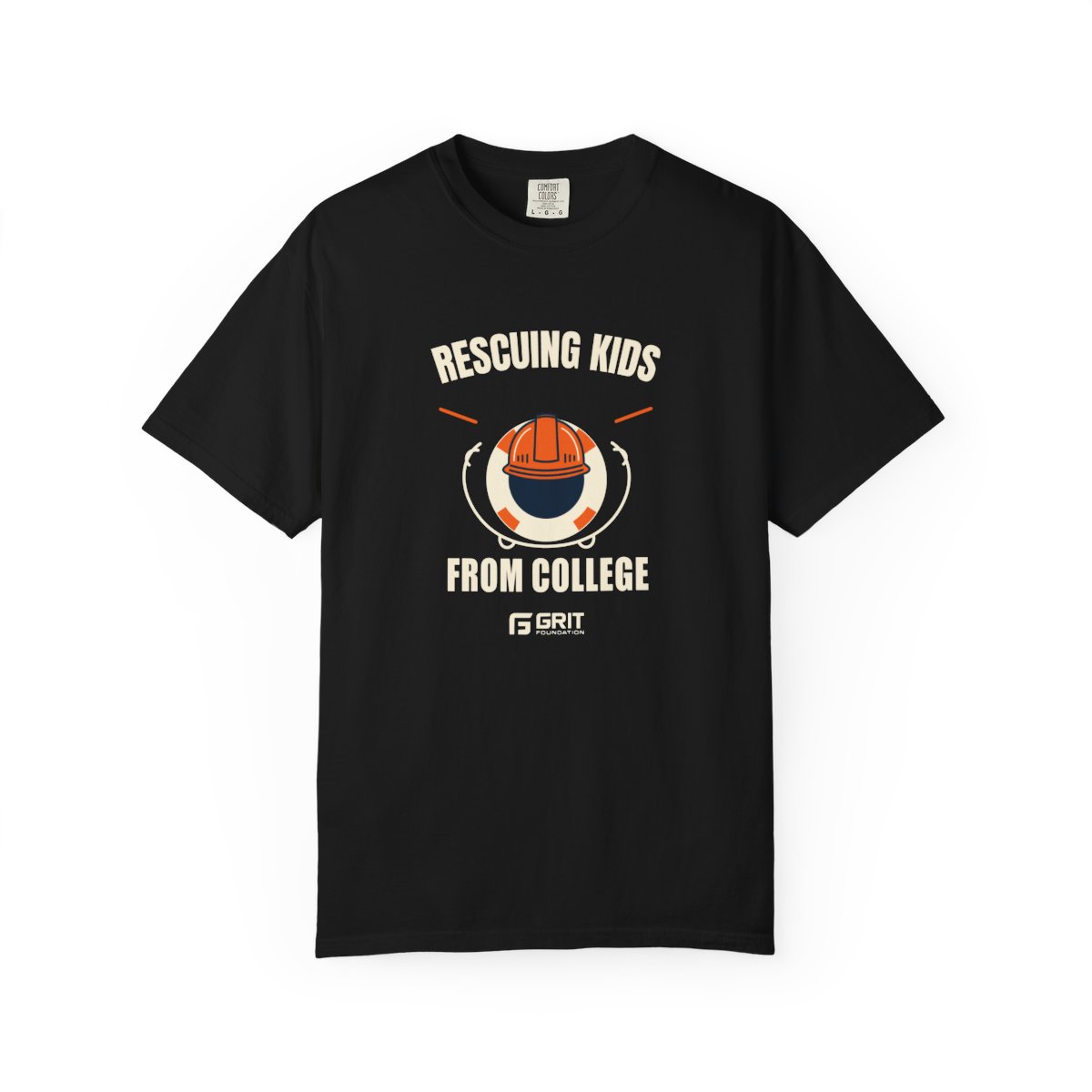 GRIT Rescuing Kids from College — Rescue Badge T-Shirt - Image 7