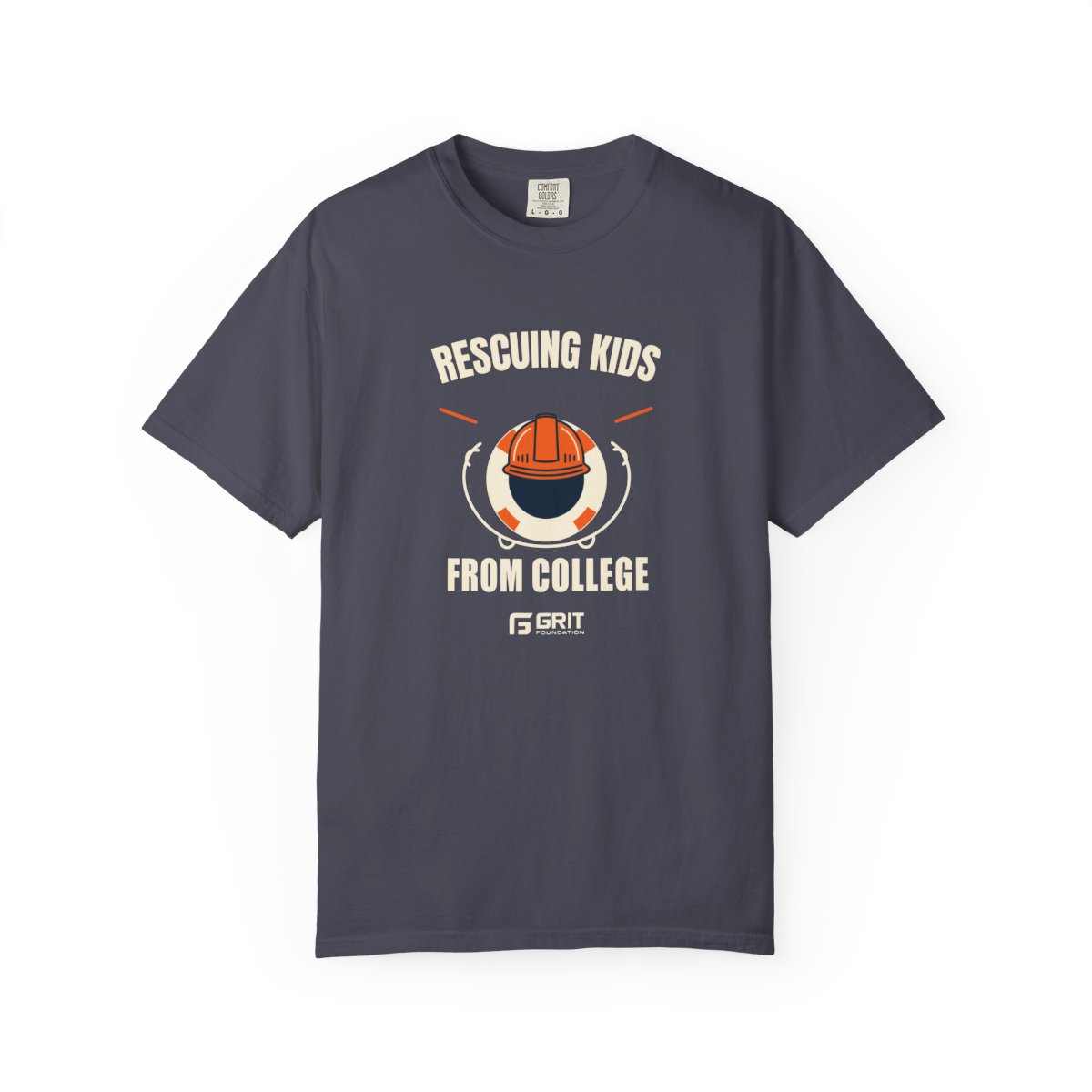 GRIT Rescuing Kids from College — Rescue Badge T-Shirt - Image 5